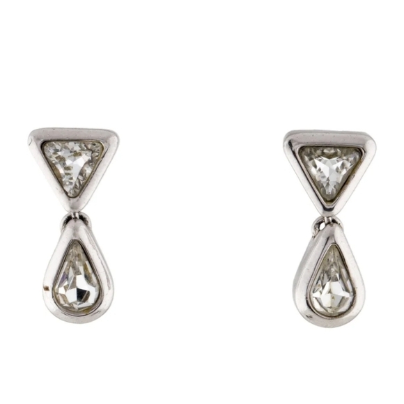 CHRISTIAN DIOR Vintage Crystal Drop Earrings - Picture 1 of 5